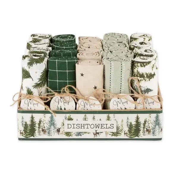 Linge de cuisine - Linge à vaisselle motifs conifères - Savonnerie Escale Nature
