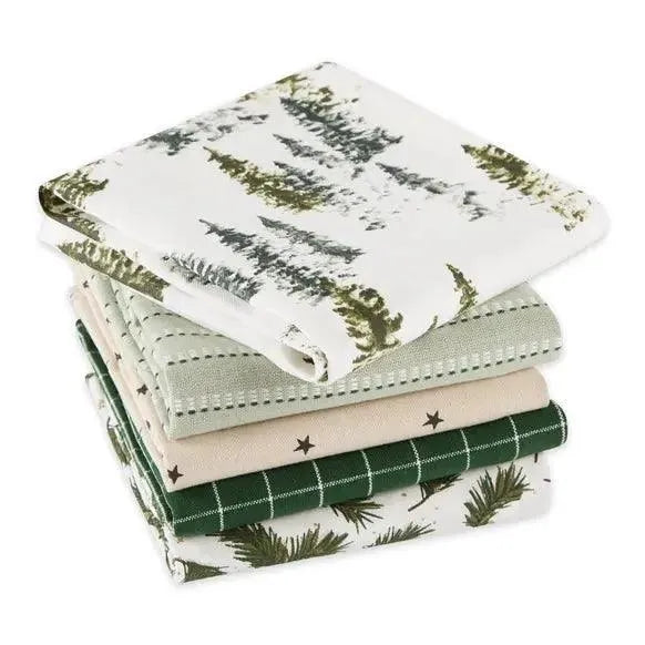 Linge de cuisine - Linge à vaisselle motifs conifères - Savonnerie Escale Nature
