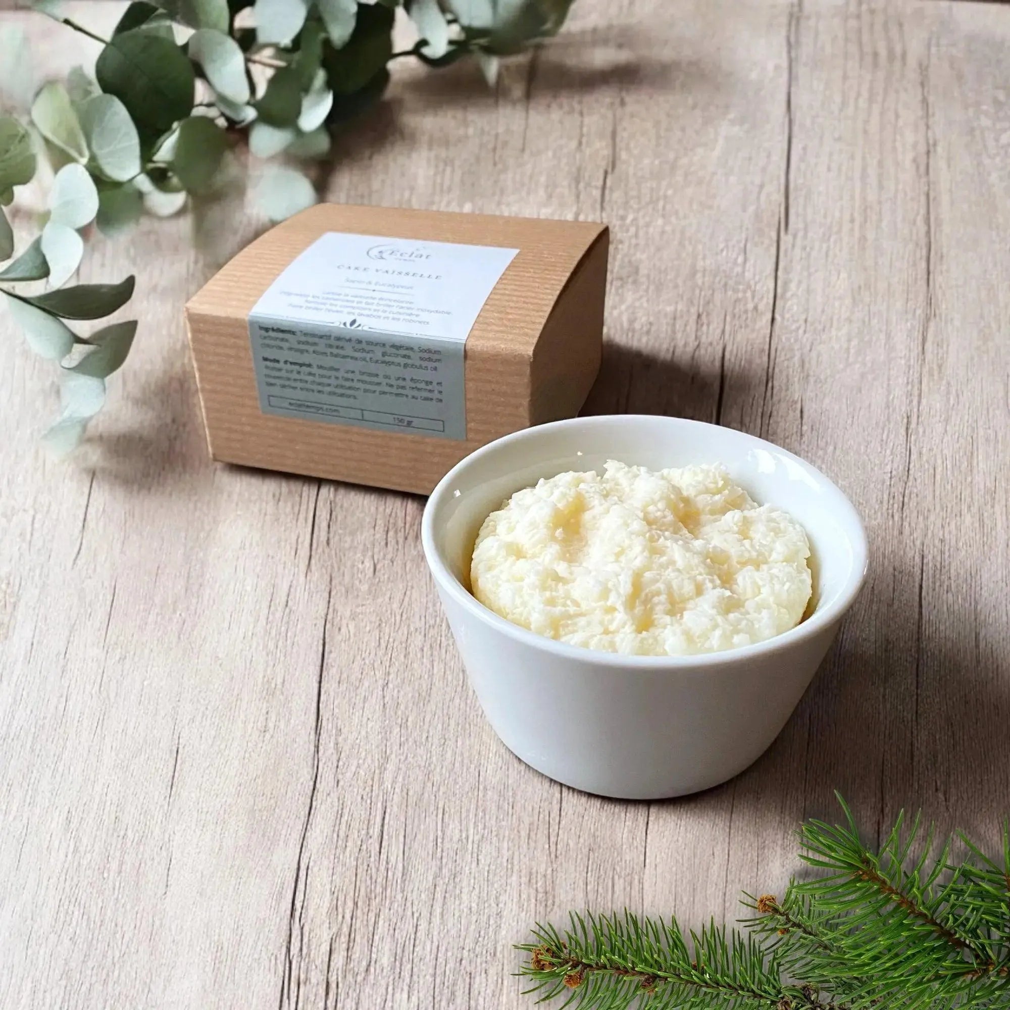 Cake vaisselle sapin eucalyptus - Savon à vaisselle solide et naturel - Savonnerie Escale Nature