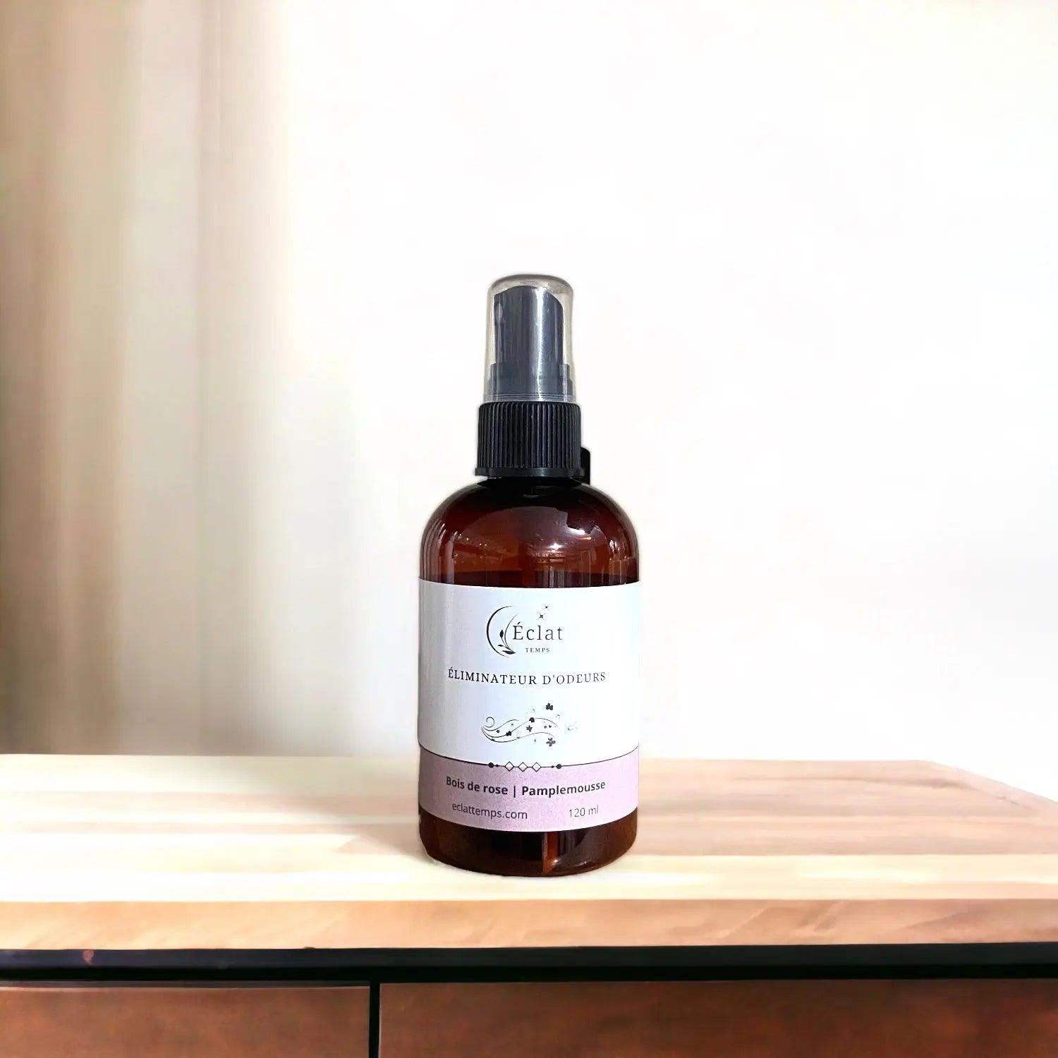 Éliminateur d'odeur naturel et biodégradable- Bois de rose et pamplemousse - Savonnerie Escale Nature au Québec