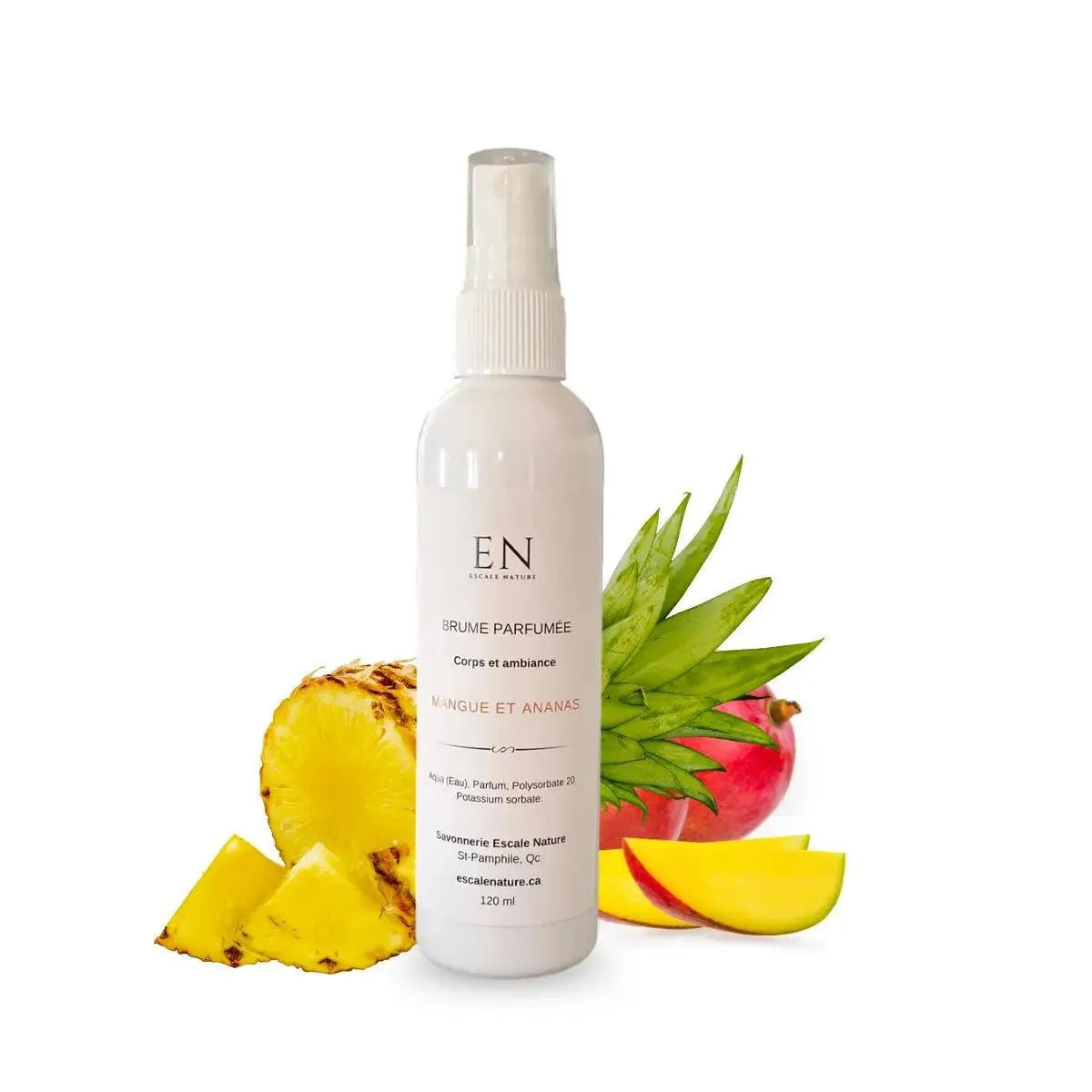 Brume parfumée corps et ambiance -Mangue et ananas - Savonnerie Escale Nature