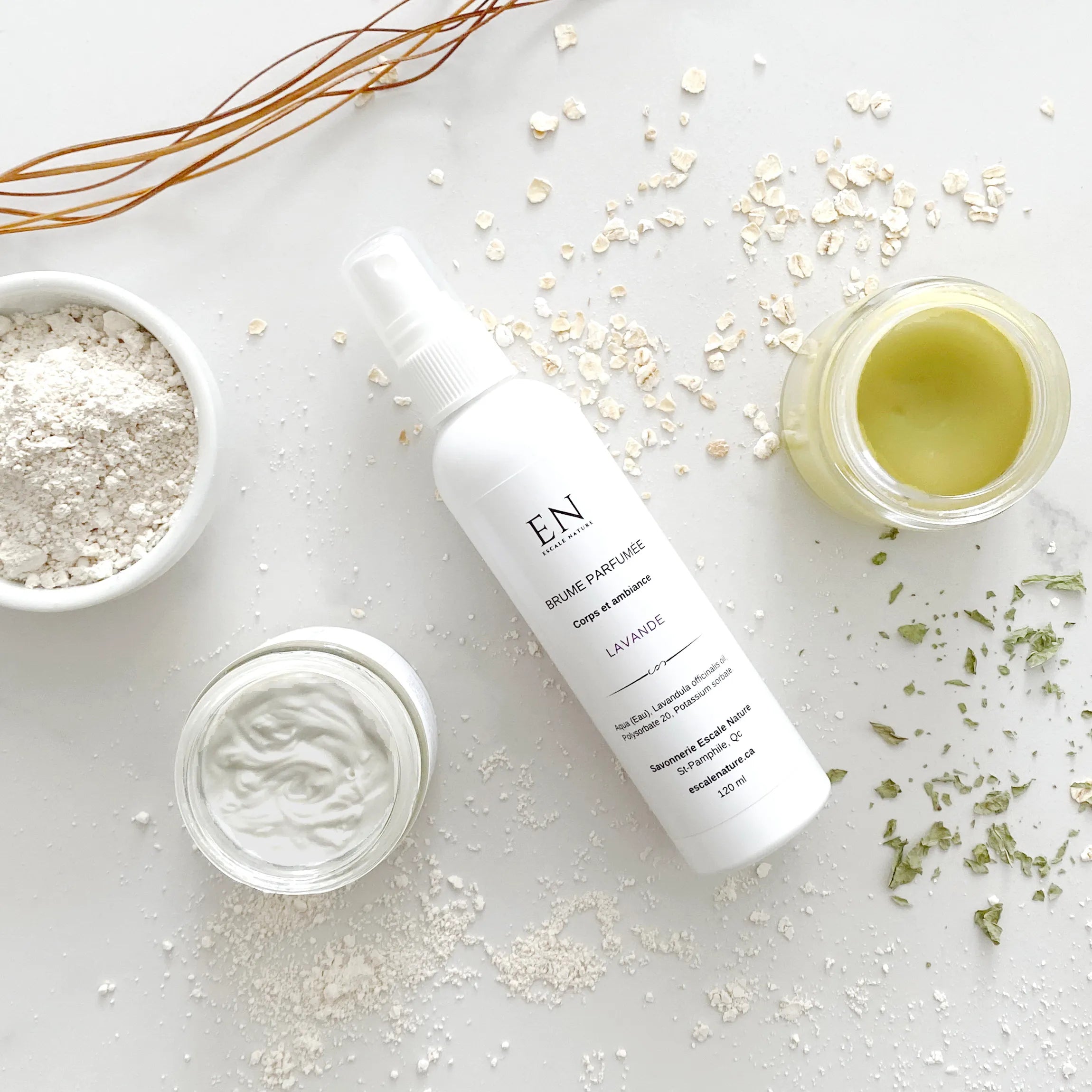 Produits pour le corps naturels enrichi d'avoine pour peau sèches au Québec par Savonnerie Escale Nture