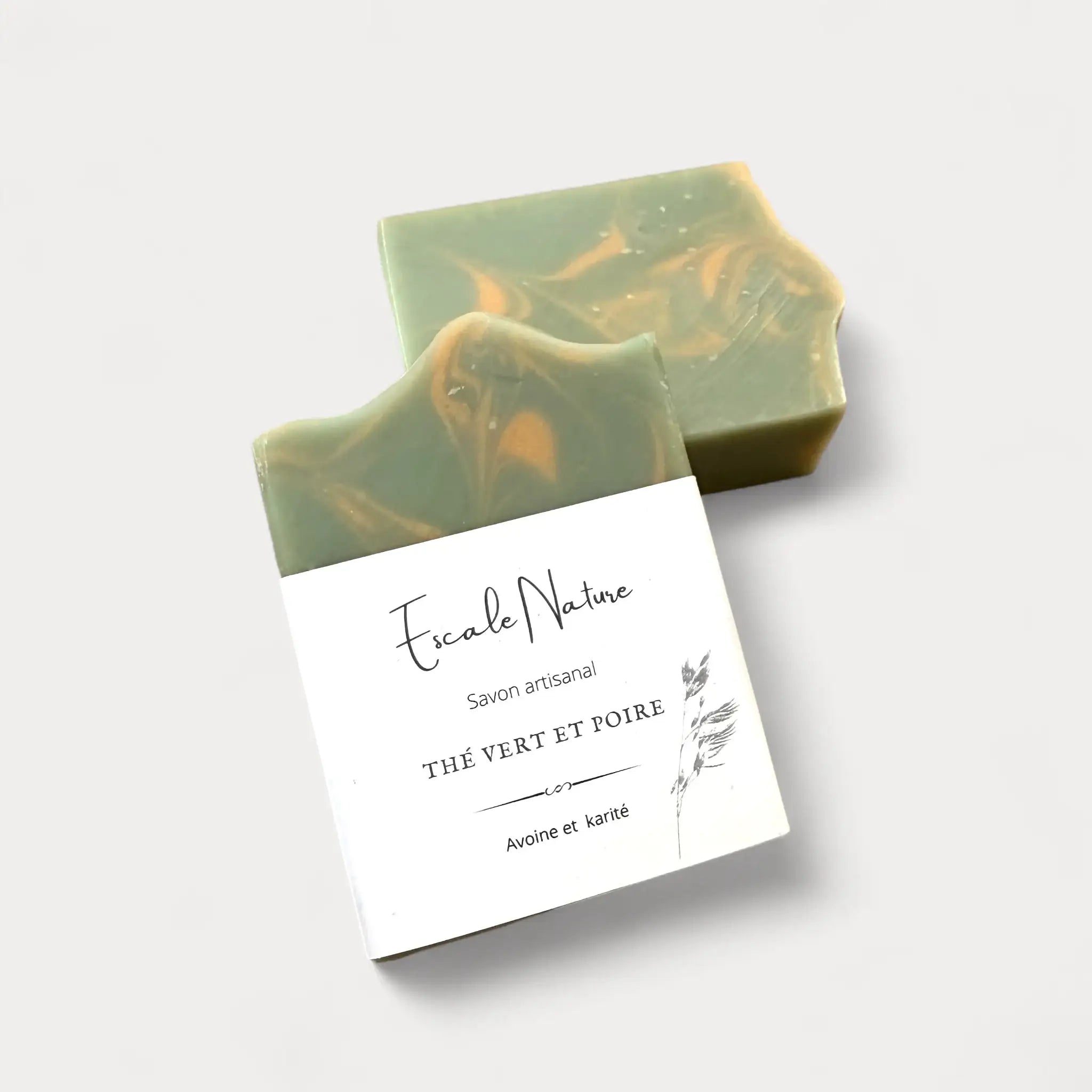 Savon floral naturel et artisanal thé vert et poire - Savonnerie Escale Nature au Québec