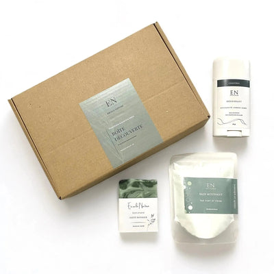 Boite découverte produits naturels conifères - sapin, épinette noire - Savonnerie Escale Nature au Québec