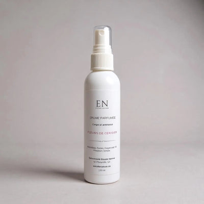 Brume parfumée naturelle corps et ambiance fleurs de cerisier fait au Québec par Savonnerie Escale Nature