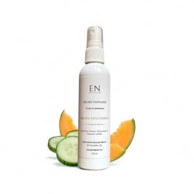 Brume parfumée naturelle corps et ambiance - Melon et concombre - Savonnerie Escale Nature au Québec