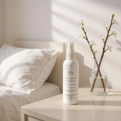 Brume parfumée naturelle corps et ambiance fleurs de cerisier fait au Québec par Savonnerie Escale Nature