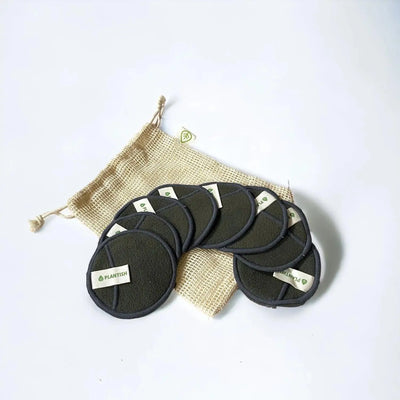 Tampons de coton réutilisables - charbon de bambou - Savonnerie Escale Nature