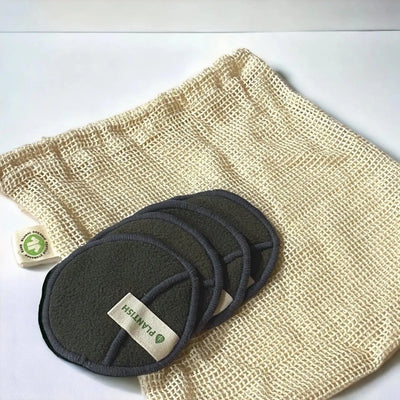 Tampons de coton réutilisables - charbon de bambou - Savonnerie Escale Nature