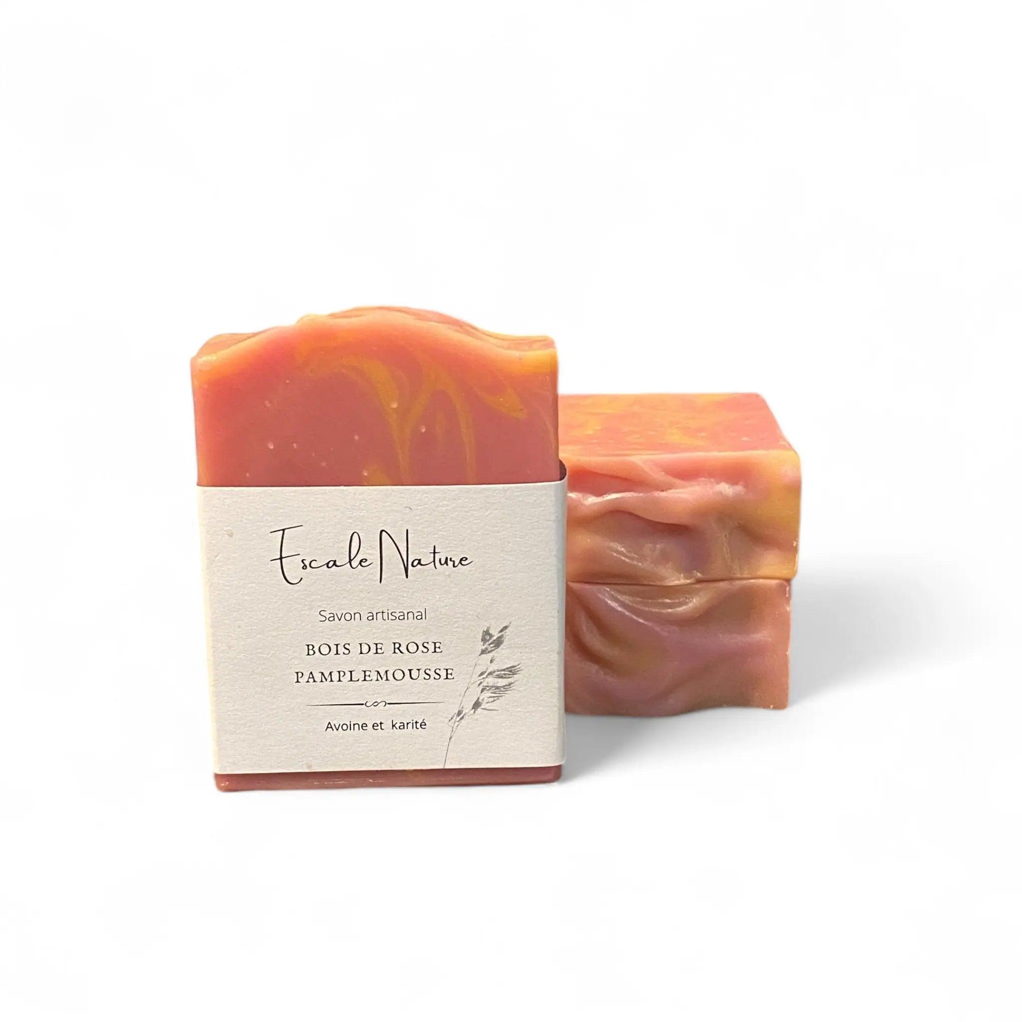 Savon artisanal naturel bois de rose et pamplemousse - Savonnerie Escale Nature au Québec