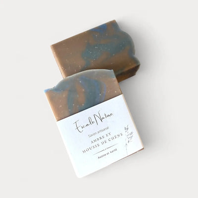 Savon naturel et artisanal pour homme ambre et mousse de chêne avec avoine et beurre de karité - Savonnerie Escale Nature au Québec