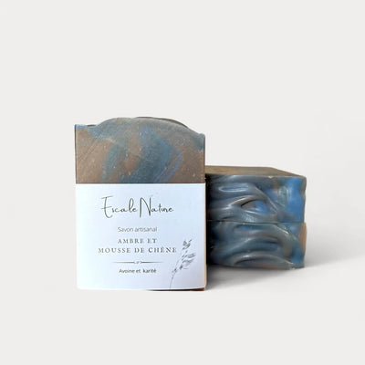 Savon naturel et artisanal pour homme ambre et mousse de chêne avec avoine et beurre de karité - Savonnerie Escale Nature au Québec