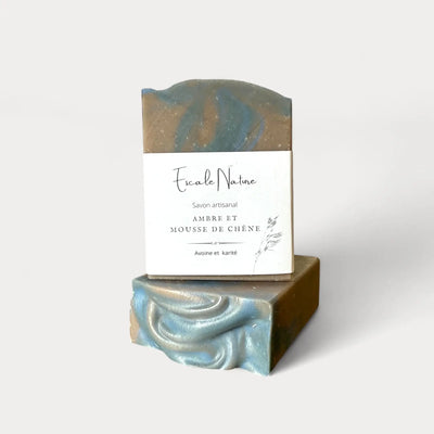 Savon naturel et artisanal pour homme ambre et mousse de chêne avec avoine et beurre de karité - Savonnerie Escale Nature au Québec