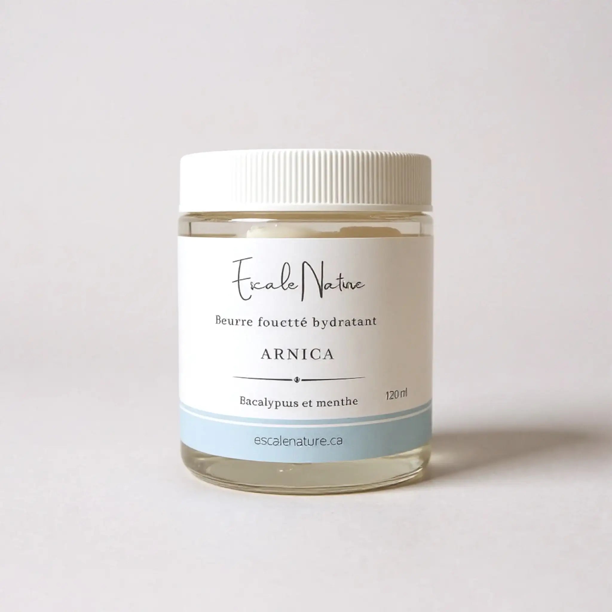 Beurre fouetté naturel pour le corps et les pieds à l'arnica et eucalyptus - Savonnerie Escale Nature au Québec