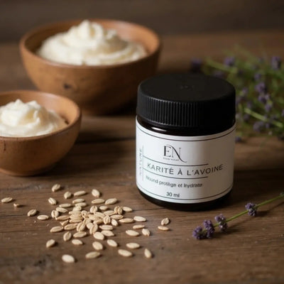 Beurre de karité crémeux enrichi d'avoine pour peau sèche et fragile fait au Québec, Canada par Savonnerie Escale Nature