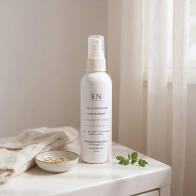 Brume parfumée corps et ambiance naturelle - Thé vert et poire - Savonnerie Escale Nature au Québec