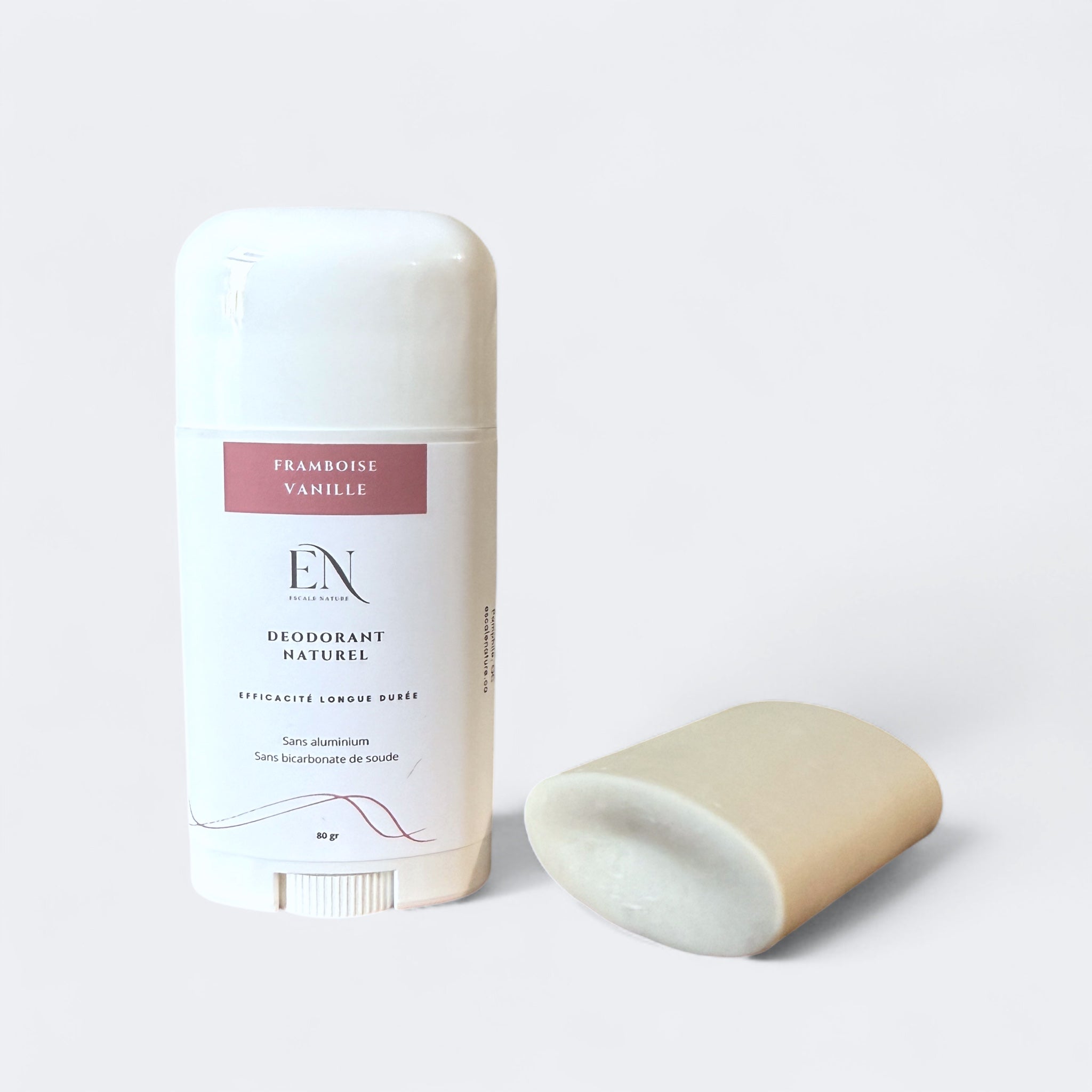 Déodorant Québécois naturel et rechargeable, doux et efficace framboise vanille par Savonnerie Escale Nature