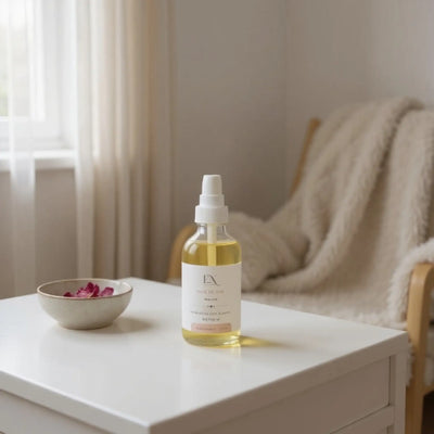 Huile sèche pour le corps naturelle et hydratante à la rose de mai au Québec par Savonnerie Escale Nature