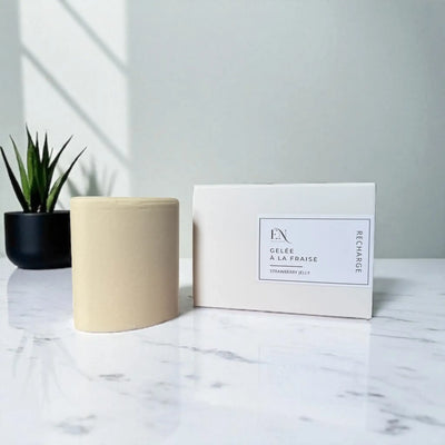 Recharge pour déodorant naturel gelée à la fraise fait au Québec par Savonnerie Escale Nature au Québec