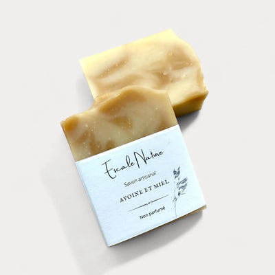 Savon naturel et artisanal avoine et miel non-parfumé par Savonnerie Escale Nature au Québec