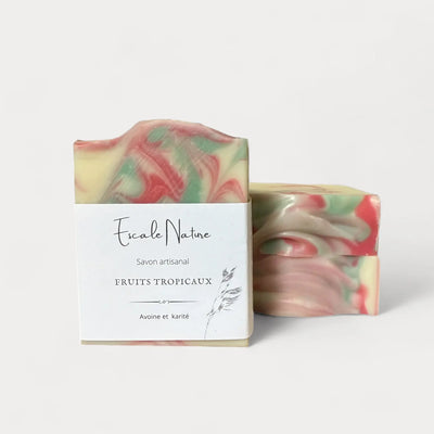 Savon naturel et artisanal avec beurre de karité et avoine fruits tropicaux - Savon solide par Savonnerie Escale Nature au Québec