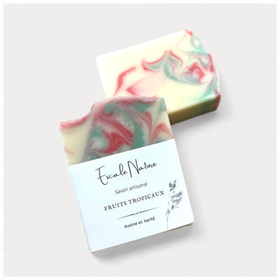 Savon naturel et artisanal avec beurre de karité et avoine fruits tropicaux - Savon solide par Savonnerie Escale Nature au Québec