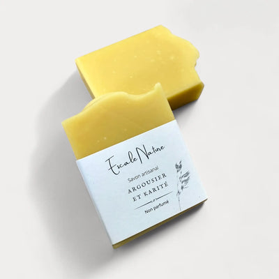 Savon naturel et artisanal argousier et karité (non-parfumé) - Savon hydratant solide par Savonnerie Escale Nature au Québec