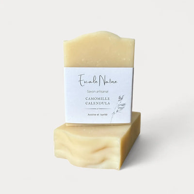 Savon naturel et artisanal camomille et calendula avec avoine et beurre de karité - Savon solide par Savonnerie Escale Nature au Québec