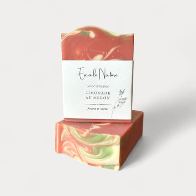 Savon naturel et artisanal limonade au melon par  Savonnerie Escale Nature au Québec.
