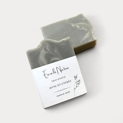 Savon pour homme naturel et artisanal musc et cyprès - Savon solide par Savonnerie Escale Nature au Québec
