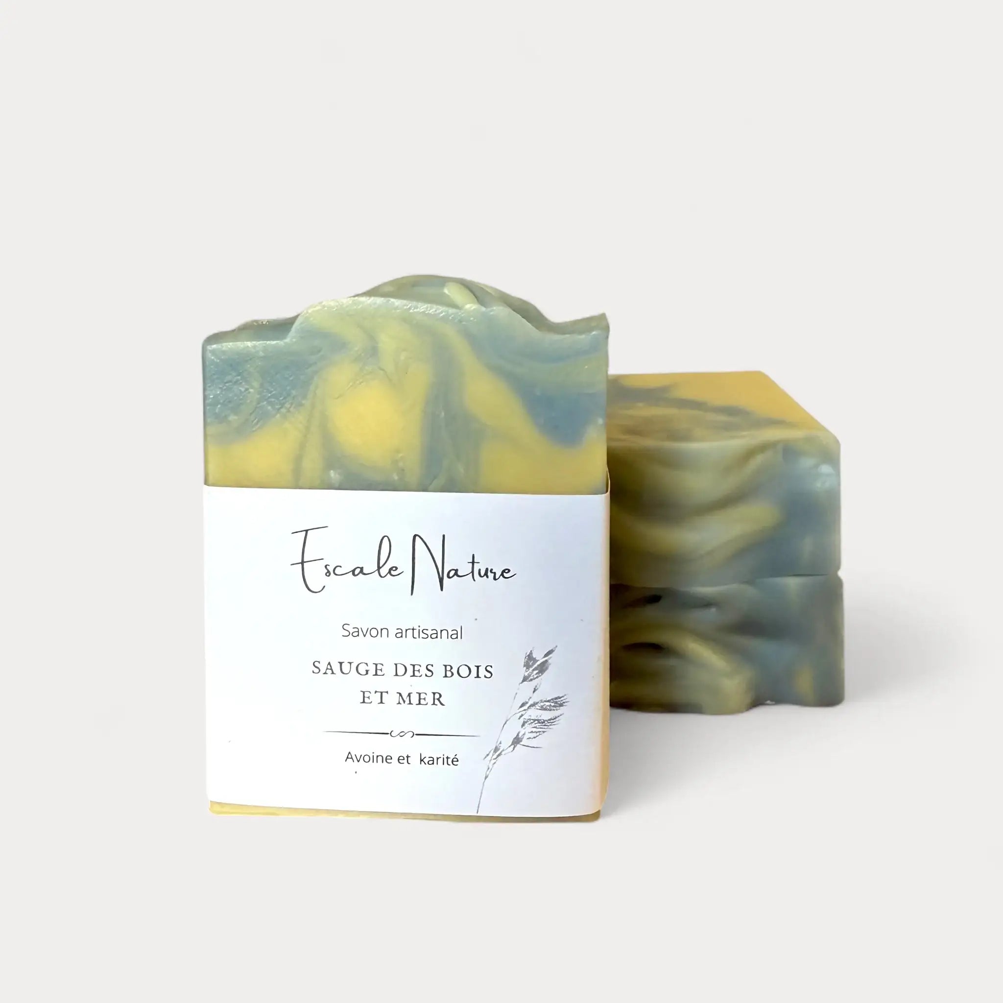Savon naturel et artisanal sauge des bois et mer fabriqué par Savonnerie Escale Nature au Québec