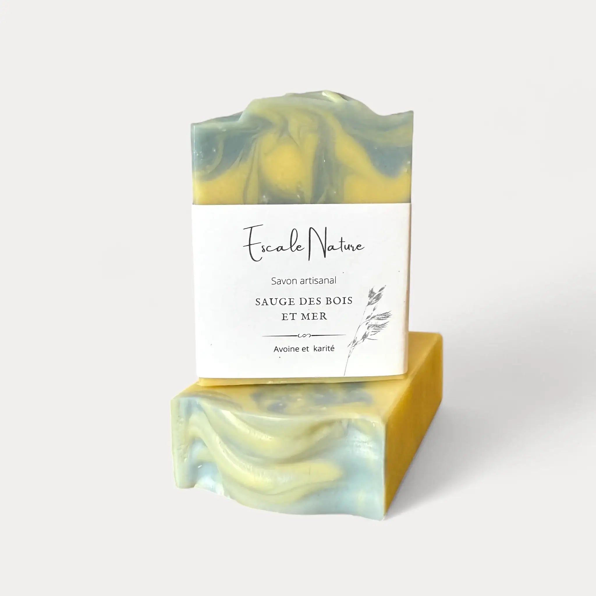 Savon naturel et artisanal sauge des bois et mer fabriqué par Savonnerie Escale Nature au Québec