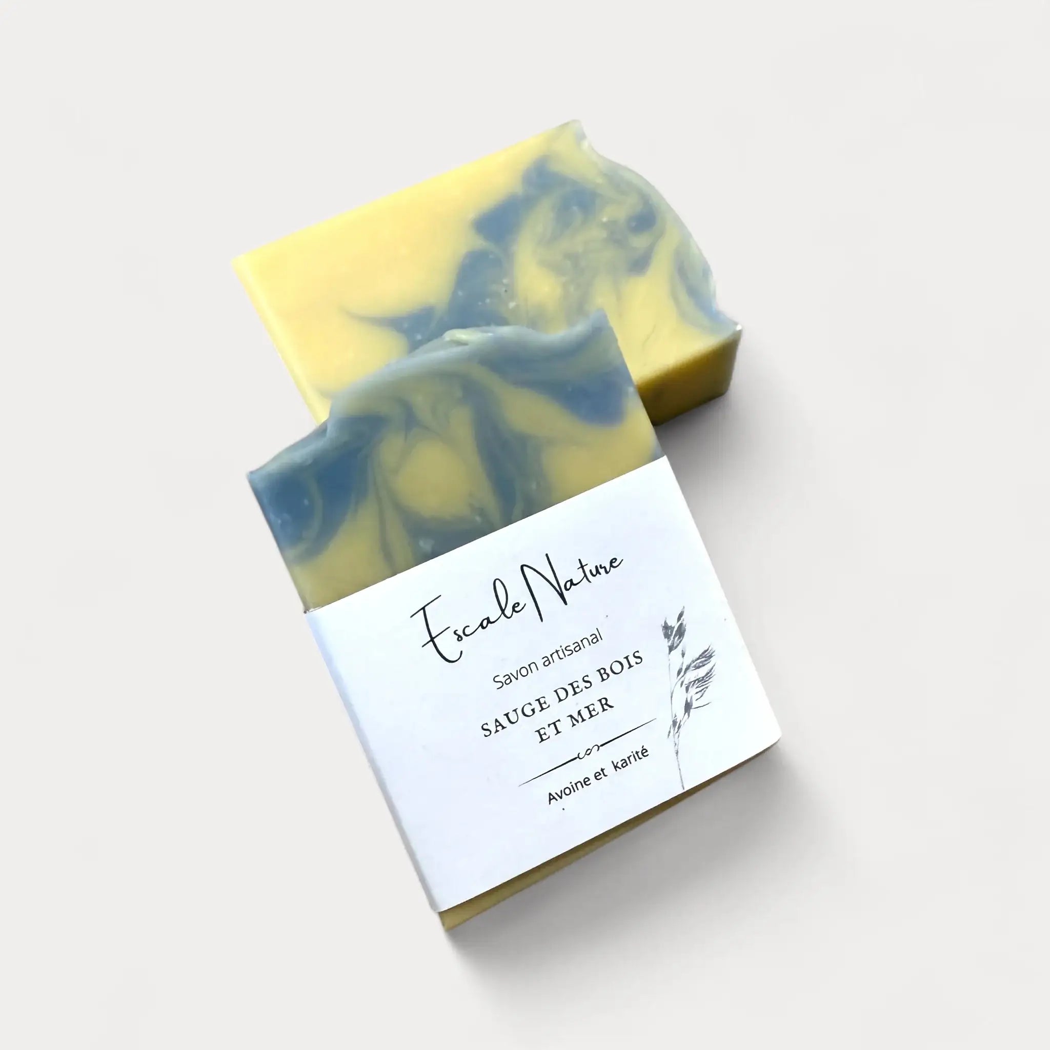 Savon naturel et artisanal sauge des bois et mer fabriqué par Savonnerie Escale Nature au Québec