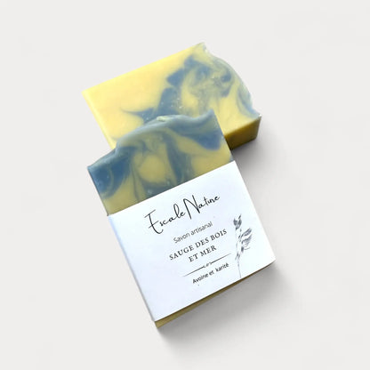 Savon naturel et artisanal sauge des bois et mer fabriqué par Savonnerie Escale Nature au Québec